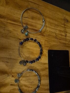 Alex and Ani Set of Three Women's Bracelets - Silver and Blue